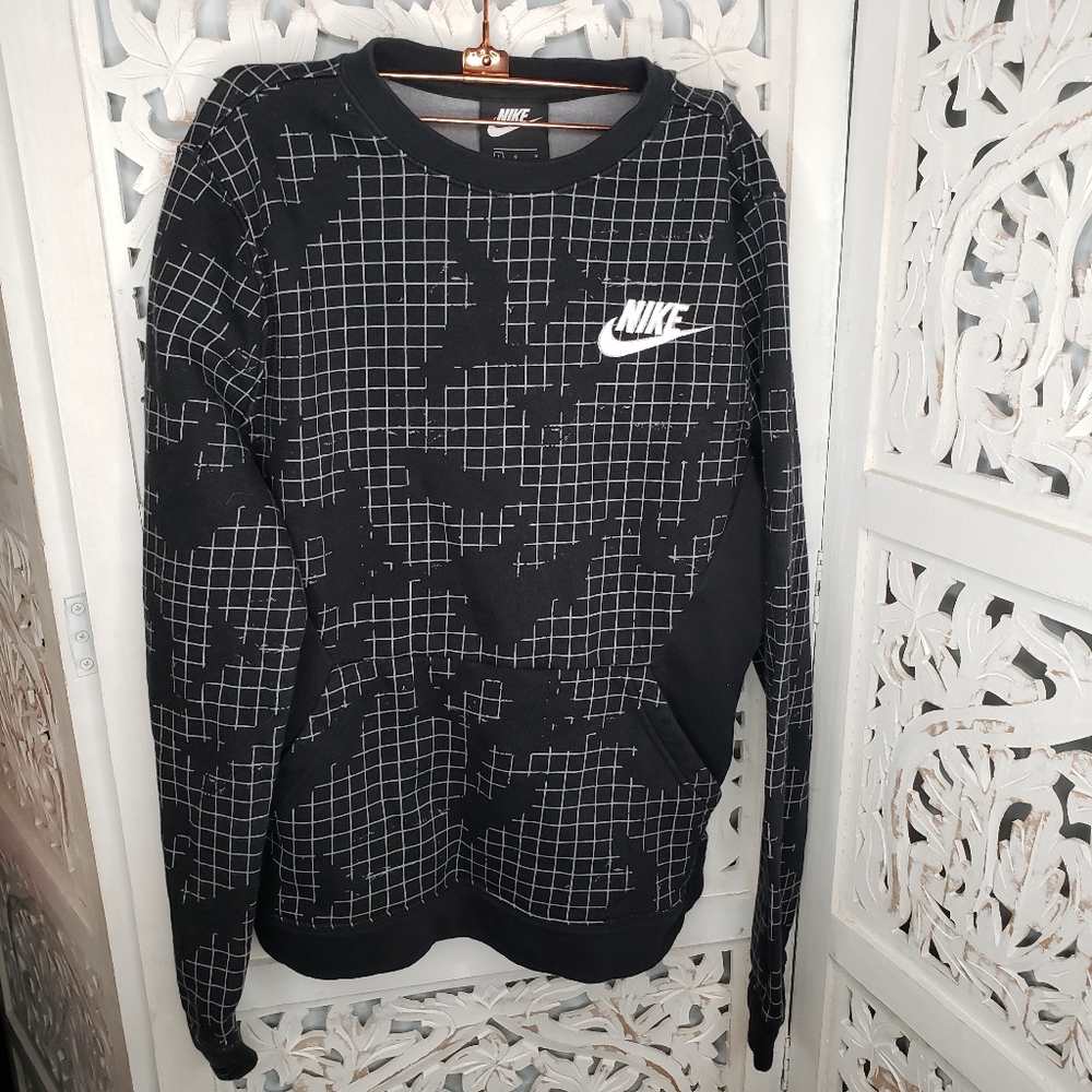 Nike Mixed Media Crew Neck Sweatshirt Size Large